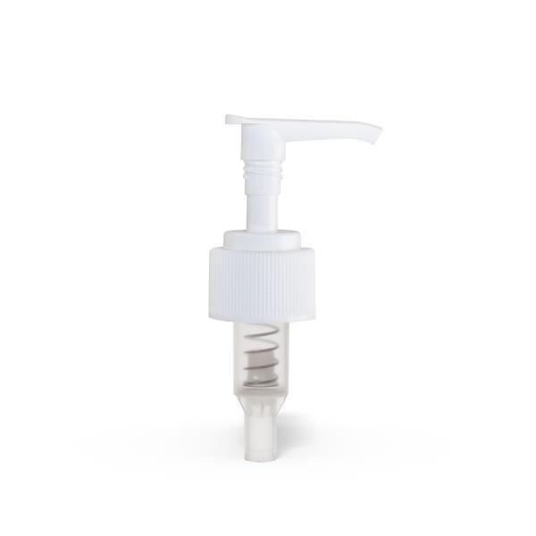 24-410 White Ribbed Skirt Saddle Lotion Pump with 137mm Dip Tube